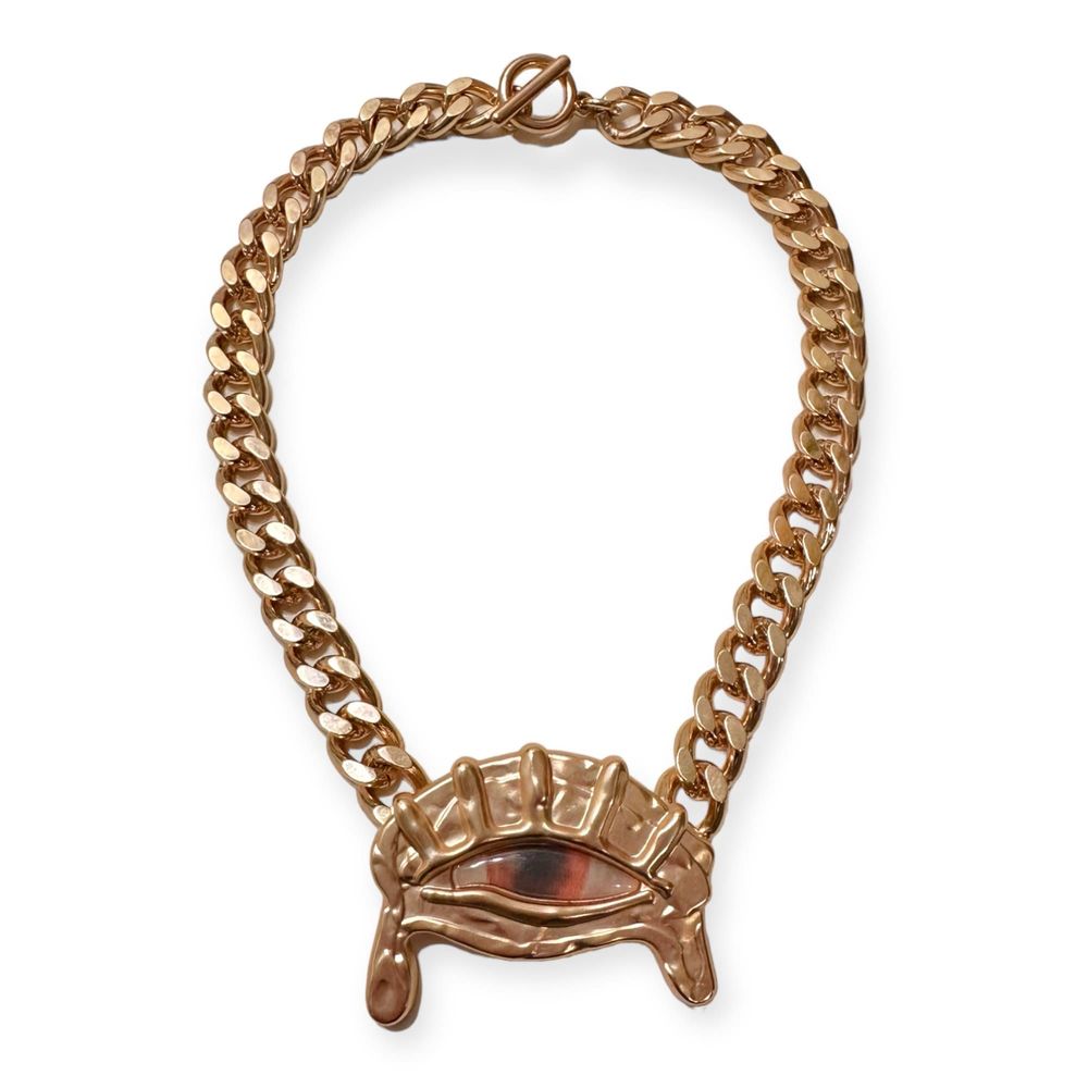 Schiaparelli Inspired Gold Eye Choker Necklace